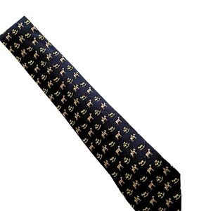 Authentic Hermes Silk Horse and Rocking Horse Pattern Tie. Excellent Condition.